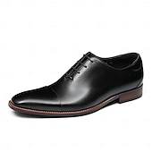 abordables Zapatos de Vestir Clásicos-Zapatos Oxford de cuero genuino de primera calidad para hombre, de una sola pieza, con cordones, elegantes zapatos formales para novio, padrinos de boda, bodas, ceremonias religiosas y estilo caballero refinado.