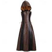 ieftine Rochie-Medieval Renascentist Lungime Gleznă Rochii Fără mâneci Arcaș Ranger Costume de fancy Pentru femei Fantezie Halloween Carnaval Mascaradă Târgul Renașterii LARP Petrecere cu tematică retro Adulți