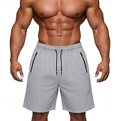 cheap Casual Shorts-Men's Active Shorts Casual Shorts Athletic Short Pocket Elastic Waist Plain Plain Solid Quick Dry Sports Above Knee Outdoor Gym Training Sports Sport Black Navy Blue Stretchy