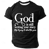 economico Magliette di fede-Dio sta ancora scrivendo la tua storia t-shirt da uomo cristiana religiosa spirituale fede t-shirt grafica girocollo manica corta blu royal chiesa adorazione regalo ispiratore per credenti