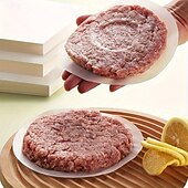 tanie Narzędzia do mięsa-500 szt. papierowych papierów do hamburgerów z powłoką zapobiegającą przywieraniu - białe arkusze plastikowe, wygodne do oddzielania, przechowywania i zamrażania burgerów oraz żywności - niezbędne