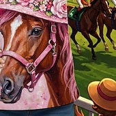 cheap Girl's 3D Animals-Kentucky Derby Girls' 3D Graphic Horse T shirt Tee Short Sleeve 3D Print Summer Spring Sports Fashion Streetwear Kids 4-12 Years Crew Neck Casual Daily Outdoor Regular Fit