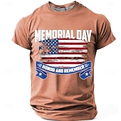  Muistopäivä Miesten Soldier T-paita Lyhythihainen T-paita 3D-tulostus Tiukka pyöreä kaula-aukko Paita Muoti Päivittäin Päivittäin Katu Rubiini Kesä Kevät Vaatetus S M L XL XXL XXXL