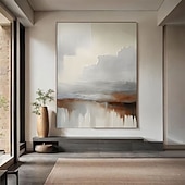 halpa Pinturas abstractas-oil painting handmade Beige Abstract Wall Art Beige white Abstract Painting Large Beige Minimalist Wall Art Wabi-sabi Canvas Painting Modern Textured Oil Painting