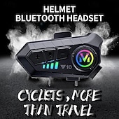 economico Accessori per motociclette e quad-Auricolare Bluetooth per casco da moto Y10, sistema di comunicazione wireless per casco con luce RGB, altoparlanti con cancellazione del rumore per la musica &amp;chiamate in vivavoce, impermeabile per