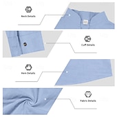 baratos Clássico-Homens Camisa Social Camisa de linho camisa de verão camisa de praia Tecido Casual Férias Preto Branco Rosa Azul Marinha Manga Longa Faixa Verão Primavera Roupa Bolsos