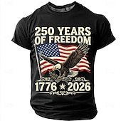  4. Juli 2026 250. Herren Lustig T Shirt Kurzarm T-Shirt 3D-Druck Rundhalsausschnitt Hemd Mode Designer Einfach Lässig Täglich Party Wasserblau Sommer Frühling Bekleidung S M L XL XXL XXXL