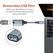 cheap Cell Phone Cables-2 Pack USB C to USB 3.0 Adapter OTG Cable, 5Gbps Super Speed Type-C Male to USB-A Female Braided Converter Compatible with MacBook Pro, iPad Pro, Samsung Galaxy S26 S25 Pro Max, Flash Drive, Keyboard