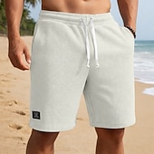 economico Pantaloncini casual-Per uomo Pantaloncini Waffle Shorts Pantaloncini casual Tasca Elastico in vita Testurizzato Semplice Comodità Traspirante Lunghezza al ginocchio Casuale All'aperto Spiaggia Vacanza Moda Blu marino