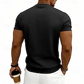 billige grunnleggende t-skjorter-Herre Vaffel T-skjorte T skjorte Kortermet skjorte T-skjorte Kortermet Crew-hals Sommer Vår Helfarge Gatemote Stilfull Sportslig Jacquard Daglig utendørs Feriereise Hvit Svart Mørkegrå Topp T-skjorte