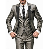  Abito da smoking da uomo bordeaux a 3 pezzi, vestibilità slim – completo per matrimonio, ballo di fine anno, cena di gala, blazer con revers a scialle e pantaloni, disponibile in nero, blu e verde.