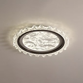 cheap Ring &amp; Round Design-Modern Aluminum Ceiling Lamp, Round Acrylic LED Flush Mount Ceiling Light. Three-Color Dimming, Eye Protection, Round Design Close to Ceiling Fixture, for Bedroom Living Room