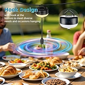  Ventilatori da tavolo ricaricabili, per uso interno ed esterno, ideali per campeggio, feste, ristoranti, cucine e barbecue, con opzione da tavolo e gancio per appenderli.