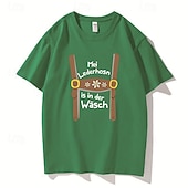 abordables Ropa Gráfica-T-Shirt Lederhosen Estampado bávaro Alemán Camiseta Clásico Estilo callejero para Hombre Unisexo Adulto Estampado en caliente  para Carnaval Cerveza Oktoberfest Fiesta Casual Diario