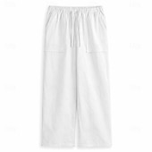 abordables Rétro-Homme Pantalons en Lin Pantalons Pantalon d'été Pantalons de Plage Cordon de serrage Avec Poches Jambe Droite Uni Confort Respirant Longueur complète Quotidien Extérieur Vêtements de rue Vacances Mode