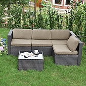 abordables Funda para Cojines de Patio-8 fundas elásticas para cojines de patio, fundas impermeables de repuesto para sofás de exterior, sofá de exterior &amp;Fundas para sofás, fundas para cojines de muebles de patio, protector de muebles