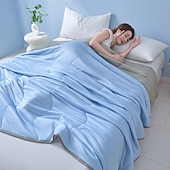 economico Biancheria da letto rinfrescante-Trapunta rinfrescante estiva, coperta leggera e traspirante, morbida coperta in seta ghiaccio per camera da letto, biancheria da letto per la casa