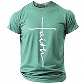  Hombre Cruz Fe Camiseta Manga Corta Camiseta Impresión 3D Cuello Barco Camisa Moda Design Sencillo Casual Diario Fiesta Rojo Verano Primavera Ropa S M L XL XXL XXXL