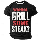  T-shirt homme à imprimé rétro barbecue, coupe classique, idéal pour les grillades en extérieur. Tailles S, M, L, XL, XXL, XXXL.