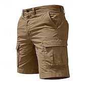economico Classico-Per uomo Carico tattico Pantaloncini cargo Shorts Pantaloncini casual Tasca Semplice Sopra il ginocchio Casuale All'aperto Abbigliamento casual alla moda Moda Streetwear Cáqui Escuro Nero Inelastico