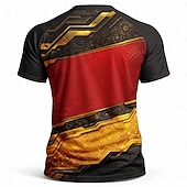 cheap Running Tee &amp; Tank Tops-Men's Germany Inspired Soccer Jersey Shirt – Black Red Gold Tech Graphic Performance Top with Breathable Mesh Quick-Dry Fabric and UPF50+ for Tournament Fans