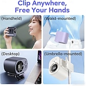  Ventilador de clipe para carro, ventilador de guarda-chuva, 199 velocidades ajustáveis, portátil e recarregável via USB, mini ventiladores de mão para resfriamento pessoal, ideal para guarda-chuva,