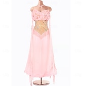 Χαμηλού Κόστους Ανταγωνιστικά Ρούχα-Επίσημος Χορός Φόρεμα Τεχνητό διαμάντι Πλισέ Καθαρό Χρώμα Γυναικεία Πάρτι Εκπαίδευση Επίδοση Αμάνικο Ψηλό Σπαντέξ Πολυεστέρας