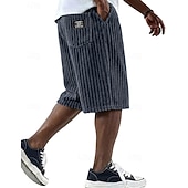 رخيصةأون شورت كاجوال-رجالي شورتات شورت كاجوال سروال قصير جيب مرونة الخصر ألعاب بسيطة سهل راحة متنفس طول الركبة فضفاض الأماكن المفتوحة عطلة العطلة موضة أسود أبيض مرن نسبياً