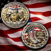  minnemynt for kvinneveterandagen til ære for kvinnelig militærtjeneste og mot &offer, patriotisk samlermedalje, inspirerende gave til feiring av 12. juni