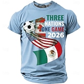 economico Magliette da sport e palestra-Coppa di calcio 2026, tre nazioni, partita unica 2026, USA, Canada, Messico, pallone da calcio, porta, rete, Nord America, torneo di calcio, maglietta sportiva per tifosi, grafica, vestibilità