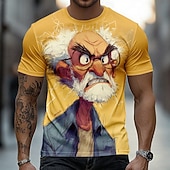 economico Magliette 3D-Per uomo Ombre Vecchio Uomo Maglietta Manica Corta maglietta Stampa 3D Girocollo Camicia Divertente Casuale Quotidiano Streetwear Blu Giallo Cachi Estate Primavera Abbigliamento S M L XL 2XL 3XL