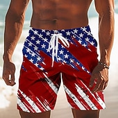  Herren 250. Jahrestag des Unabhängigkeitstages der USA am 4. Juli Amerikanische Flagge Badehosen Badeanzüge Badeshorts Boardshorts Mittlere Taille Patriotisch Ferien Seitentaschen Netzfutter