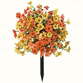  24 Inch Artificial Flower Stake Outdoor Decor Violet  Boxwood Topiary Ball Trees Multi-Color Garden Stakes for Yard & Lawn, No Fade Heavy Duty Plastic, All Season Decoration