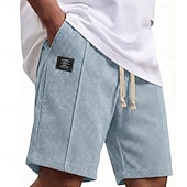 abordables Bermudas estilo casual-Hombre Pantalón corto Pantalones cortos de verano Pantalones cortos casuales Pantalones cortos de pana Bolsillo Cintura elástica Plano Comodidad Transpirable Longitud de la rodilla Exterior Playa