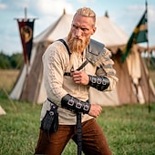 halpa Asusteet-Setti Keskiaika Renessanssi Aseet ja haarniskat Asut Hieno puku Soturi Viikingit Naamiaispuku Miesten Viikinki Halloween Karnevaali Suoritus LARP Ren Faire Aikuisten Kesä Kevät Kaikki vuodenajat
