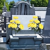 abordables Flores artificiales-2 flores artificiales para cementerio, ideales para el Día de los Caídos, aptas para cementerios al aire libre y decoración de tumbas. Decoración permanente para cementerios y funerales que no