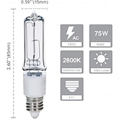 ieftine Becuri cu Halogen-Becuri mini candelabre cu halogen jde11 120v 75w/100w, bec t4 jd e11 (bec LED de schimb e11) bec halogen t4 alb cald 2700k, reglabil, pentru ventilator de tavan, candelabre, lămpi de masă, 4 buc.