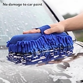 economico Accessori lavaggio auto-Confezione da 8 guanti in microfibra per autolavaggio - spugna in ciniglia a doppia faccia 2 in 1 con cinturino da polso, tampone assorbente antigraffio per auto, camion e camper, strumento