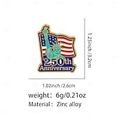 baratos 250º Aniversário dos EUA-Conjunto de 8 pins de esmalte comemorativos do 250º aniversário dos EUA, com emblemas patrióticos de metal, incluindo a bandeira dos EUA em estilo cartoon e a Estátua da Liberdade. &amp;Águia-careca,