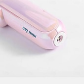 abordables Fournitures pour la maison-Mini ventilateur mignon et pliable, portable, à utiliser au lit, au bureau ou sur une table. Rechargeable par USB. Porte-clés inclus.
