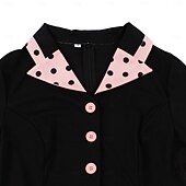 cheap Dresses-1950s Retro Vintage Rockabilly Midi Dress Swing Dress Flare Dress Short Sleeves With Belt Polka dots Fit &amp; Flare Swing Turndown Fancy Dress Women's Casual Dailywear Tea Party Adults' Dress Spring