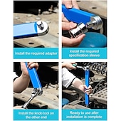 voordelige Meet- en meethulpmiddelen-Universele offset verlengsleutel, sleutel voor krappe ruimtes met een 3/8" aansluiting. &amp;1/4" aandrijfadapters voor moeilijk bereikbare plaatsen, professionele doe-het-zelf autogereedschapset,
