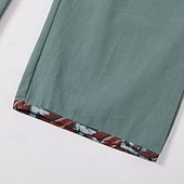 economico Vacanza-Per uomo Pantaloni di Lino Pantaloni Pantaloni Estivi Pantaloni Larghi Pantaloni da Spiaggia Coulisse Elastico in vita Stampa Comodità Traspirante Lunghezza intera Casuale Quotidiano Ferie Vacanza