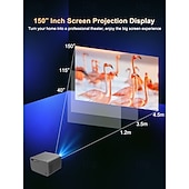 baratos Projetores-Projetor inteligente 4K com Android 13, projetor nativo para home theater com resolução 1080p e foco automático. &amp;Correção trapezoidal automática, Wi-Fi 6, Bluetooth 5.4, chip Amlogic T950S, projetor