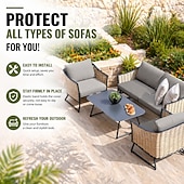 Недорогие Чехол для подушек на веранде-8 эластичных чехлов для подушек патио, водонепроницаемые сменные чехлы для уличных диванов, чехлы для уличных диванов &amp;Чехлы для диванов, чехлы для подушек садовой мебели, моющиеся многоразовые