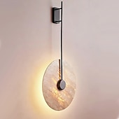 tanie Kinkiety wewnętrzne-Kinkiety do sypialni, montowane przy łóżku, lampa z kamiennym kloszem, industrialne, podłączane na stałe do sypialni, salonu i hotelu, 110-240 V