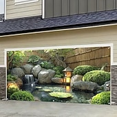 cheap Garage &amp; Door Banners-Garage Door Cover Large Hanging Backdrop Garden Vintage 3D Party Outdoor Shooting Backgrounds Front Door Home Decor