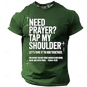 levne Trička s vírou-Pánská biblická potřebujete modlitbu klepněte mi na rameno Matouš 18 20 biblický verš křesťanské náboženské víry outreach T tričko grafické volnočasové krátký rukáv církevní oblečení ministerstva