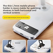 tanie Uchwyt na telefon-Zestaw 2 podstawek do telefonu komórkowego, ultracienki metalowy stojak na tył telefonu, składany, regulowany uchwyt pionowy/poziomy do iPhone'a 17 16 15, Samsunga, uniwersalny, minimalistyczny,