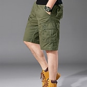 abordables Classique-Homme Pantalon cargo Shorts cargo Shorts Short décontracté Multi-poches Uni Couleur Pleine Séchage Rapide Longueur Genou Extérieur Salle de sport Entraînement Sports Sportif Noir Vert Non Elastique